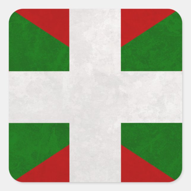 Adesivo Quadrado Bandeira Pays Basque Euskadi (Frente)