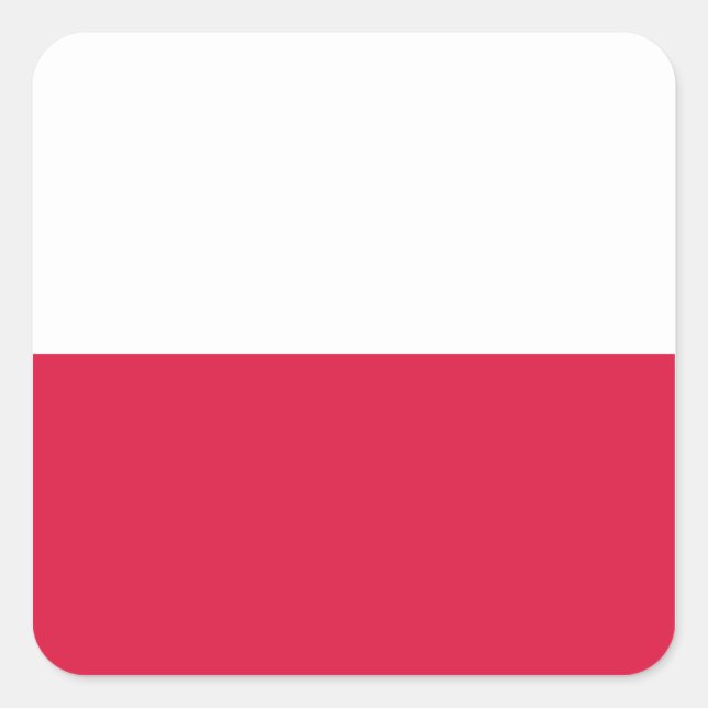 Adesivo Quadrado Bandeira Polonesa (Frente)