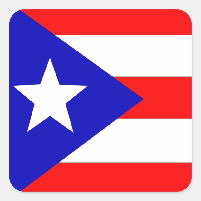 Adesivo Quadrado Bandeira Porto Rico (Frente)