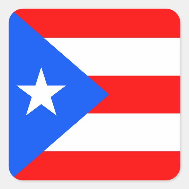 Adesivo Quadrado Bandeira Porto Rico (Frente)