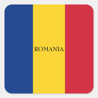 Adesivo Quadrado Bandeira romena Patriótica Romena