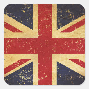 Adesivo Quadrado Bandeira Union Jack Britânica Vintage