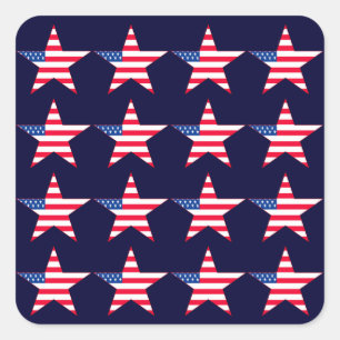 Adesivo Quadrado Bandeiras Americanas