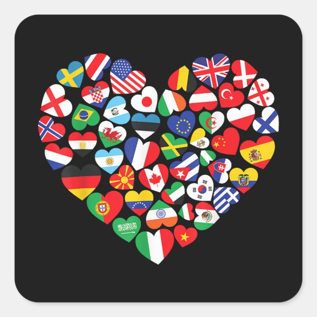 Adesivo Quadrado Bandeiras de países de bandeira internacional mund (Frente)