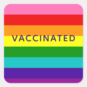Adesivo Quadrado Bandeja Orgulho gay do panfleto Arco-Íris Vacinada