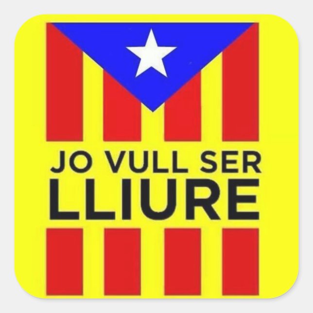 Adesivo Quadrado Bandera Estelada Catalana (Frente)