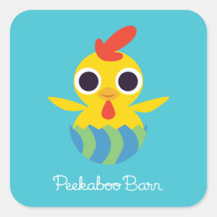 Adesivo Quadrado Bandido da páscoa   do celeiro do Peekaboo o