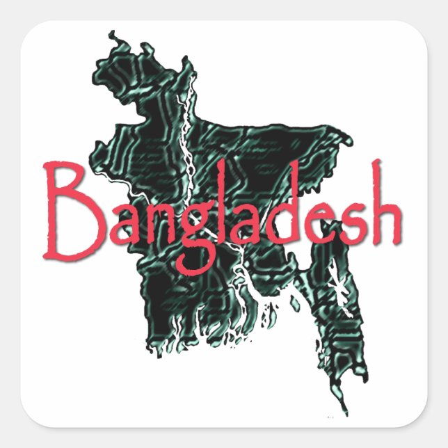 Adesivo Quadrado Bangladesh (Frente)