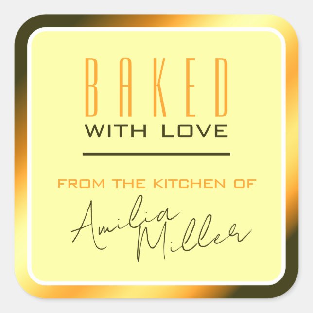 Adesivo Quadrado Banho de Gradação de Cor do Manteiga Laranja Brilh (Frente)