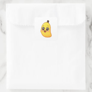 Adesivo Quadrado Banini – Personagem de Banana Kawaii Fofo