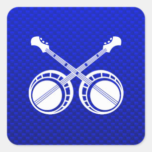 Adesivo Quadrado Banjos de Duelo Azul