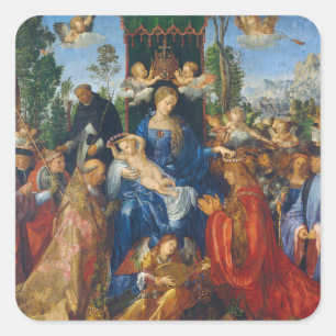 Adesivo Quadrado Banquete do Rosário - Albrecht Dürer, 1506