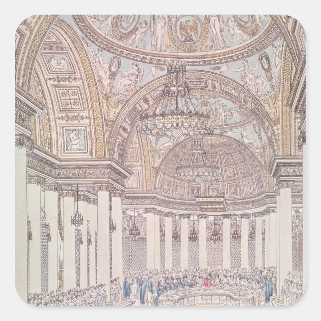 Adesivo Quadrado Banquete imperial no salão de beleza grande (Frente)