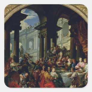 Adesivo Quadrado Banquete sob um Portico iónico, c.1720-25