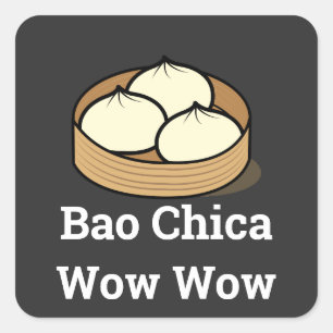 Adesivo Quadrado Bao Chica Wow Sticker