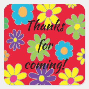 Adesivo Quadrado Bar Bat Mitzvah Fllowered Square Sticker