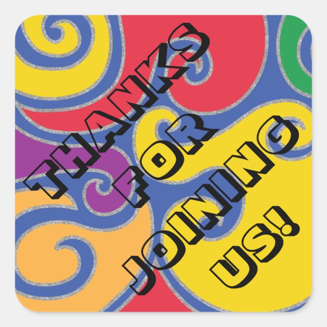 Adesivo Quadrado Bar Bat Mitzvah Silvery Rodopagem Praça (Frente)