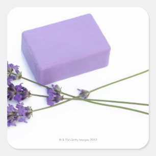 Adesivo Quadrado Bar do sabão da lavanda feito dos óleos naturais
