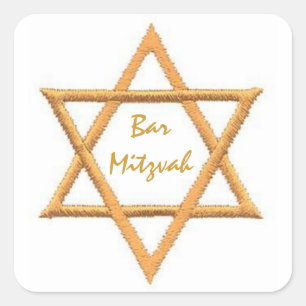 Adesivo Quadrado Bar Mitzvah/Estrela de David