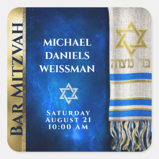 Adesivo Quadrado Bar Mitzvah Prayer Shawl
