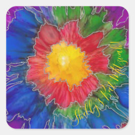 Adesivo Quadrado Bar ou Bat Mitzvah Stickers SquareTie Dye