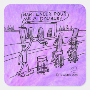 Adesivo quadrado Bar vermelho