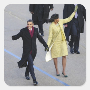 Adesivo Quadrado Barack e Michele Obama