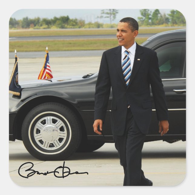 Adesivo Quadrado Barack Obama (Frente)