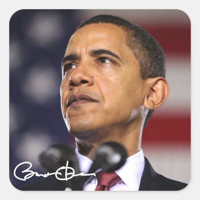 Adesivo Quadrado Barack Obama (Frente)
