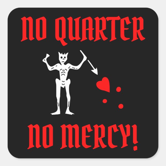 Adesivo Quadrado Barba Negra do Pirata (Edward Teach) (Frente)