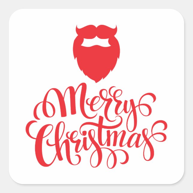 Adesivo Quadrado Barba Papai noel de Natal (Frente)