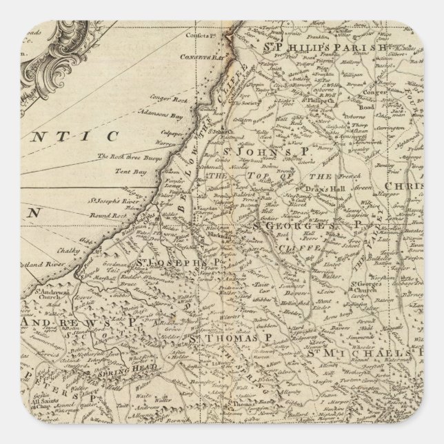 Adesivo Quadrado Barbados (Frente)