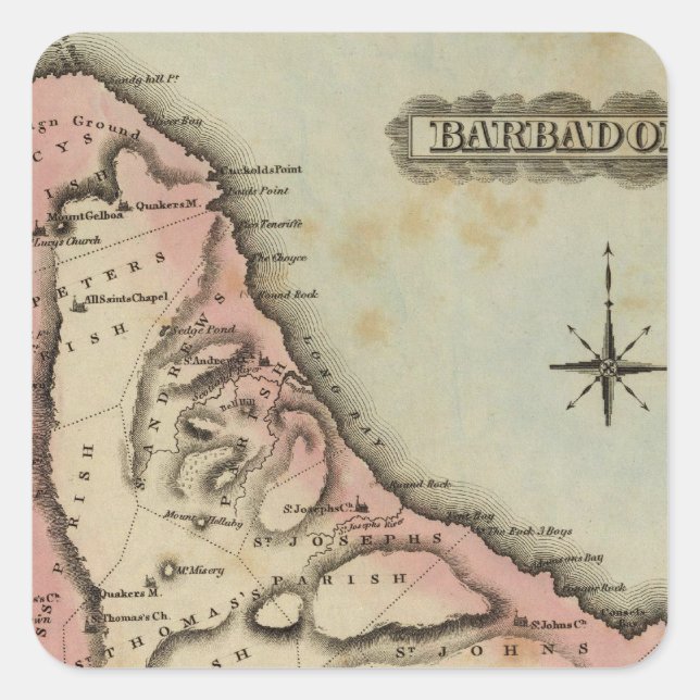 Adesivo Quadrado Barbados 2 (Frente)