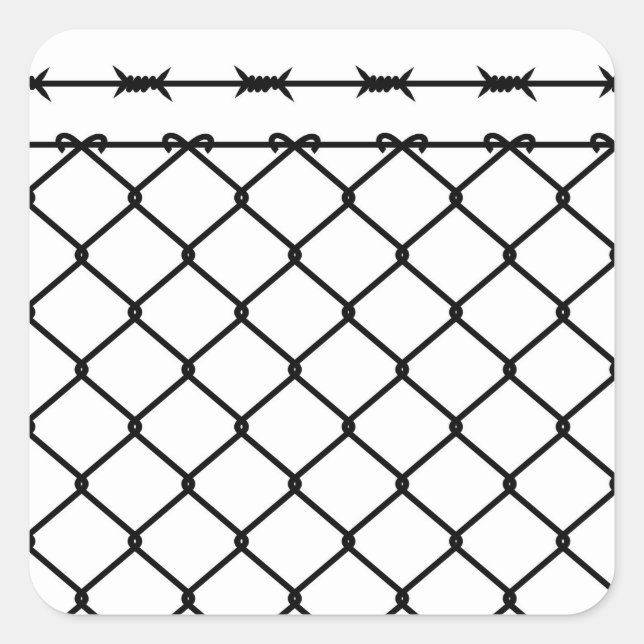 Adesivo Quadrado Barbed Wire Fence Silhouette (Frente)