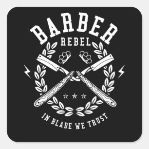 Adesivo Quadrado Barber Rebel