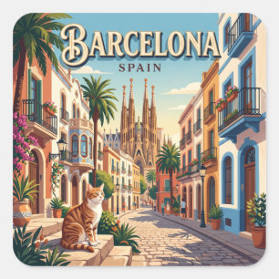 Adesivo Quadrado Barcelona, Espanha