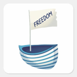 Adesivo Quadrado Barco da Liberdade Náutica