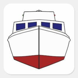 Adesivo Quadrado Barco de Pesca Clássico de Cruzadores de Cabina