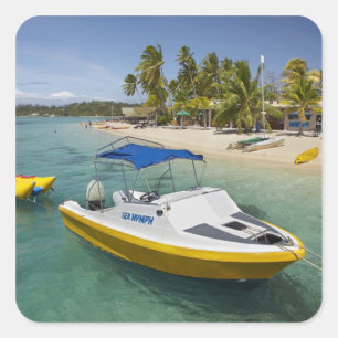 Adesivo Quadrado Barco motorizado e barco banana