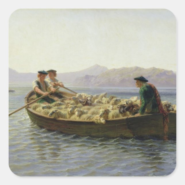 Adesivo Quadrado Barco Remado, 1863 (Frente)
