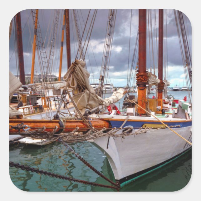 Adesivo Quadrado Barcos Marinhos Morreram Em Key West (Frente)
