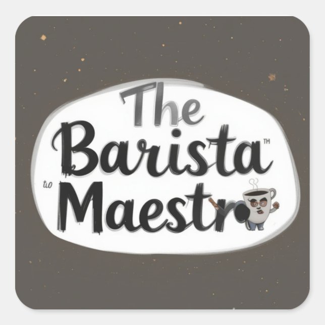 Adesivo Quadrado Barista Maestro (Frente)