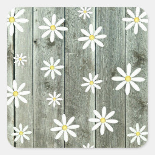 Adesivo Quadrado Barn Conselho Daisy Flower