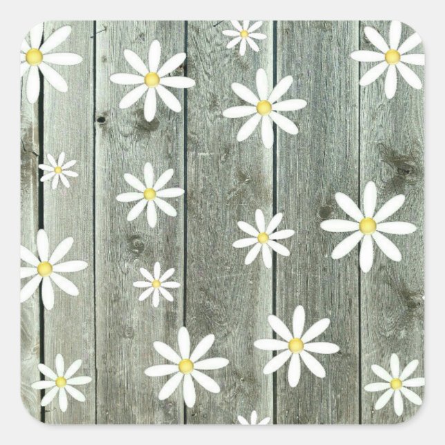 Adesivo Quadrado Barn Conselho Daisy Flower (Frente)