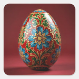 Adesivo Quadrado Baroque Floral Easter Egg