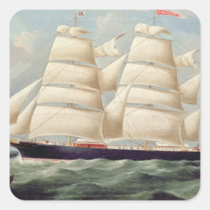 Adesivo Quadrado Barque "Clendovey" da tosquiadeira (óleo em