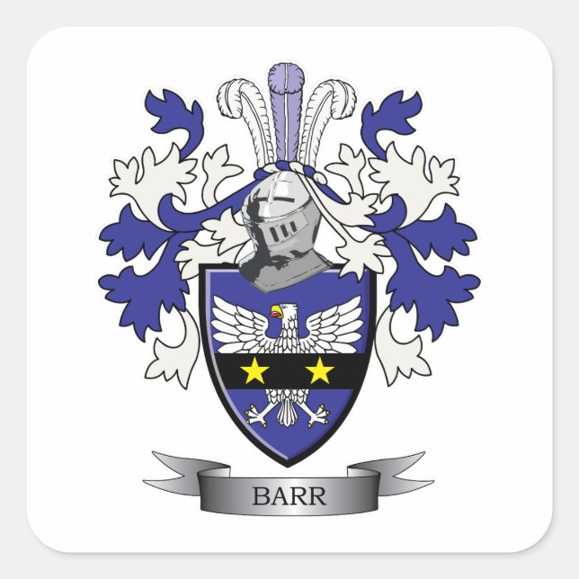 Adesivo Quadrado Barr Family Crest Casaco de Armas (Frente)