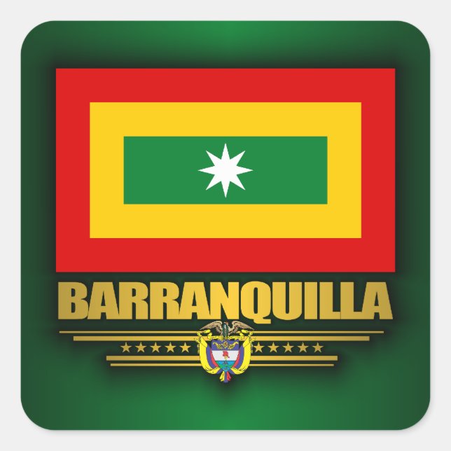 Adesivo Quadrado Barranquilla Flag (Frente)