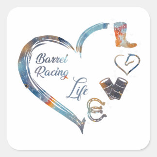 Adesivo Quadrado Barrel Racing Life - Designs de vaquinha