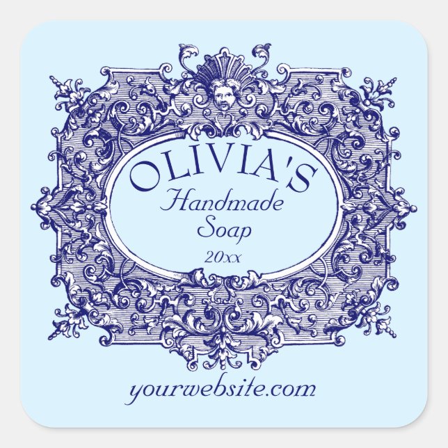 Adesivo Quadrado Barroco Rococo Cartouche Soap Modelo (Frente)